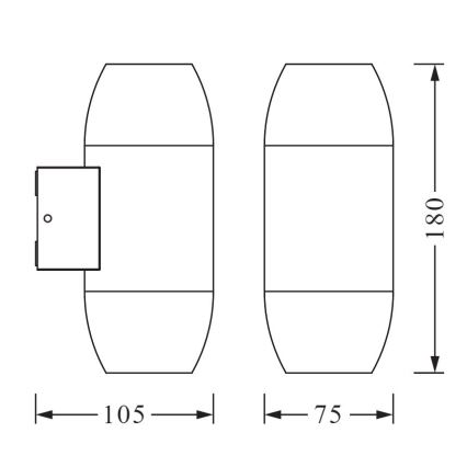 Ledvance - Vanjska zidna svjetiljka CANNON 2xGU10/35W/230V IP44