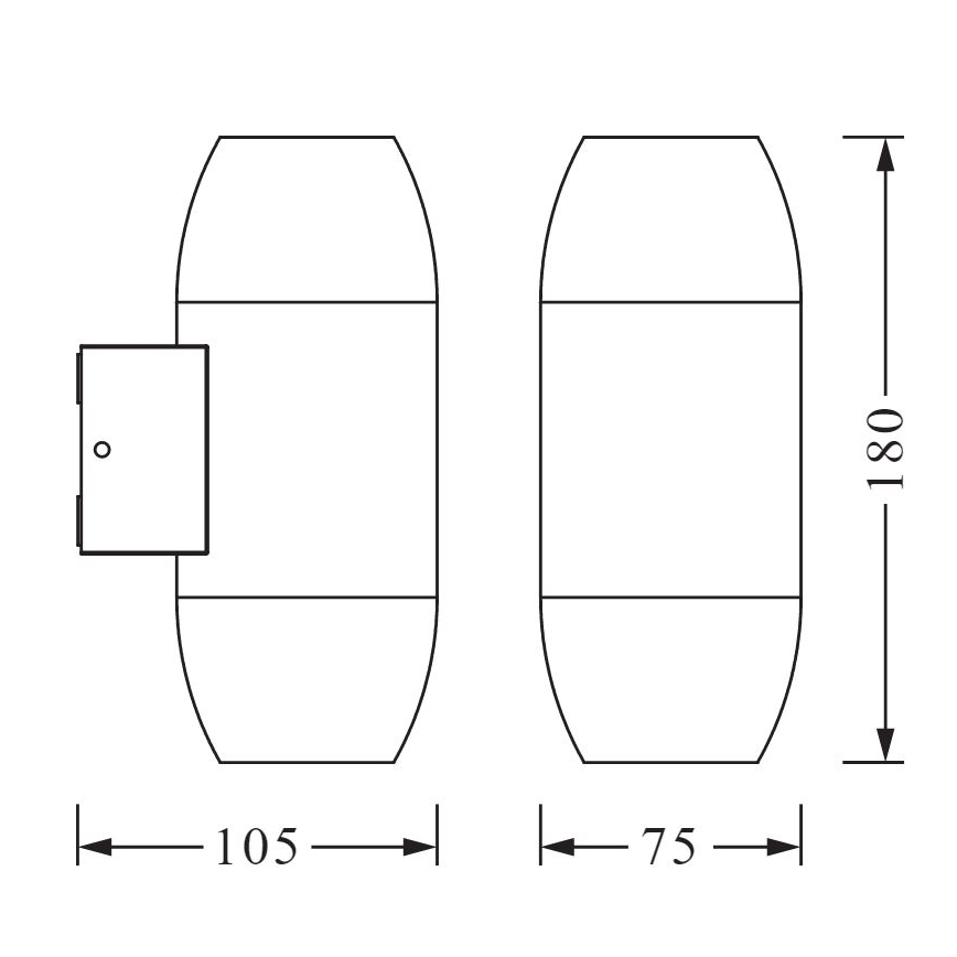 Ledvance - Vanjska zidna svjetiljka CANNON 2xGU10/35W/230V IP44