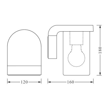 Ledvance - Vanjska zidna svjetiljka CASCADE 1xE27/25W/230V IP44