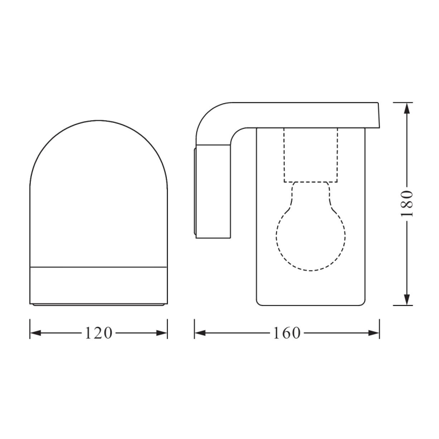 Ledvance - Vanjska zidna svjetiljka CASCADE 1xE27/25W/230V IP44