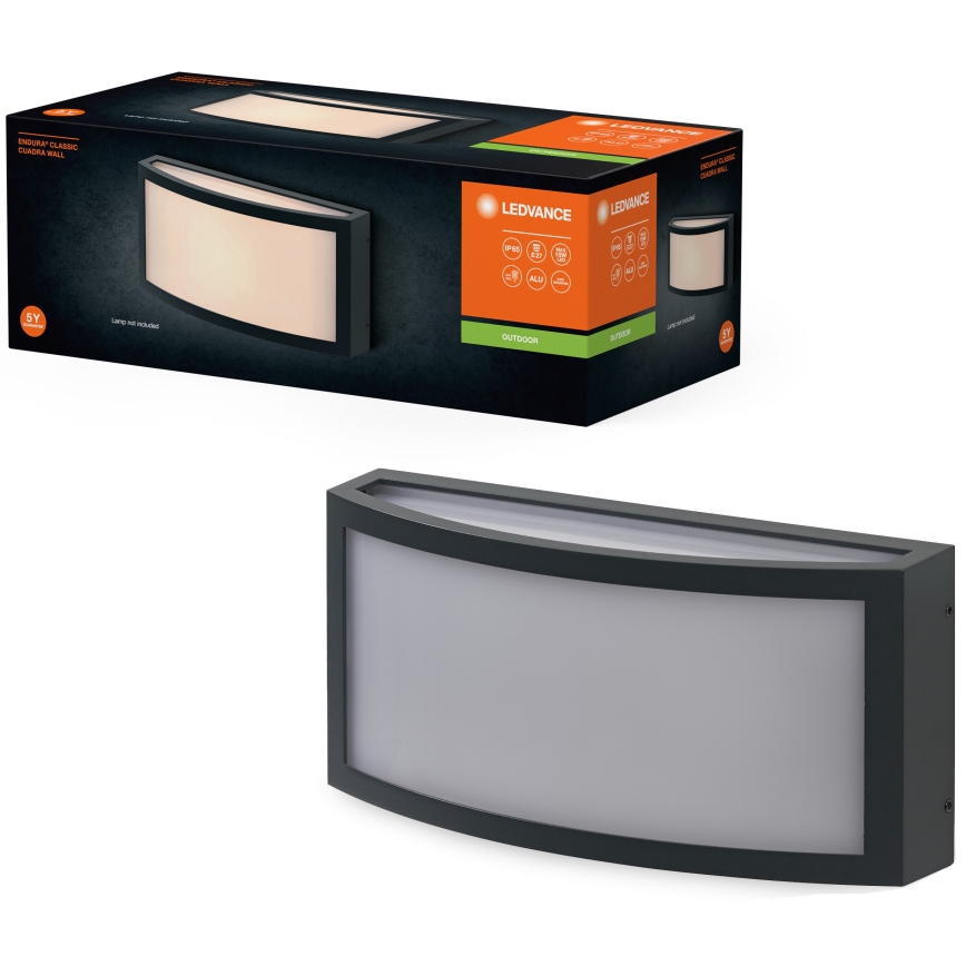 Ledvance - Vanjska zidna svjetiljka CUADRA 1xE27/40W/230V IP65