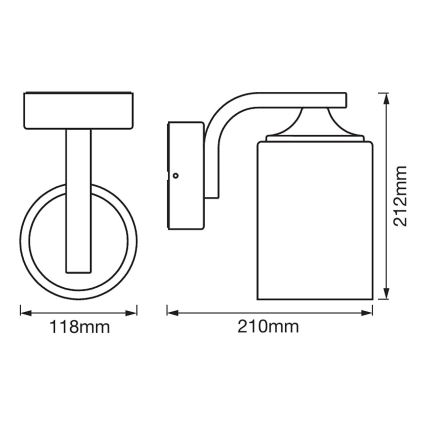 Ledvance - Vanjska zidna svjetiljka CYLINDER 1xE27/60W/230V IP43 bijela