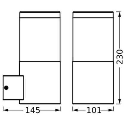 Ledvance - Vanjska zidna svjetiljka EBRO 1xE27/20W/230V IP44