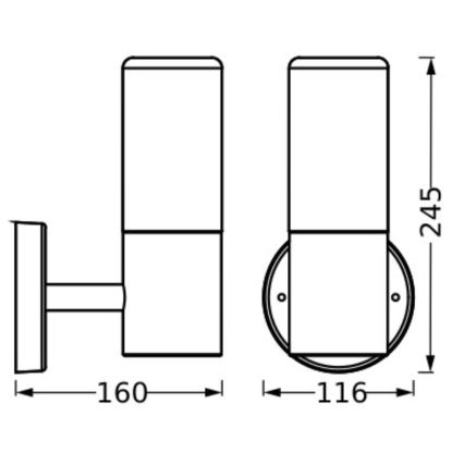 Ledvance - Vanjska zidna svjetiljka FIGO CYLINDER 1xE27/20W/230V IP44