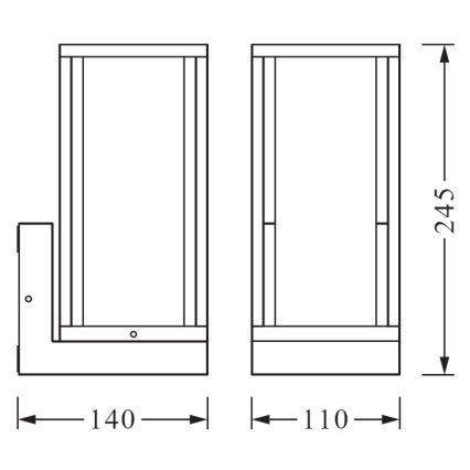 Ledvance - Vanjska zidna svjetiljka FRAME 1xE27/60W/230V IP44