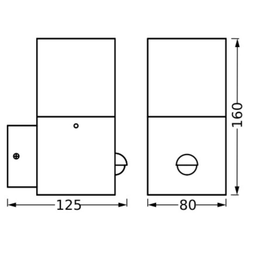 Ledvance - Vanjska zidna svjetiljka sa senzorom FIGO SQUARE 1xE27/20W/230V