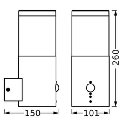 Ledvance - Vanjsko zidno svjetlo sa senzorom EBRO 1xE27/20W/230V IP44