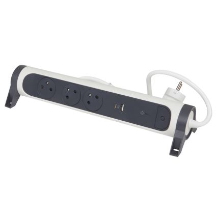 Legrand 049416 - Produžni kabel s prekidačem 3U Tip E + USB-A + USB-C 1,5m
