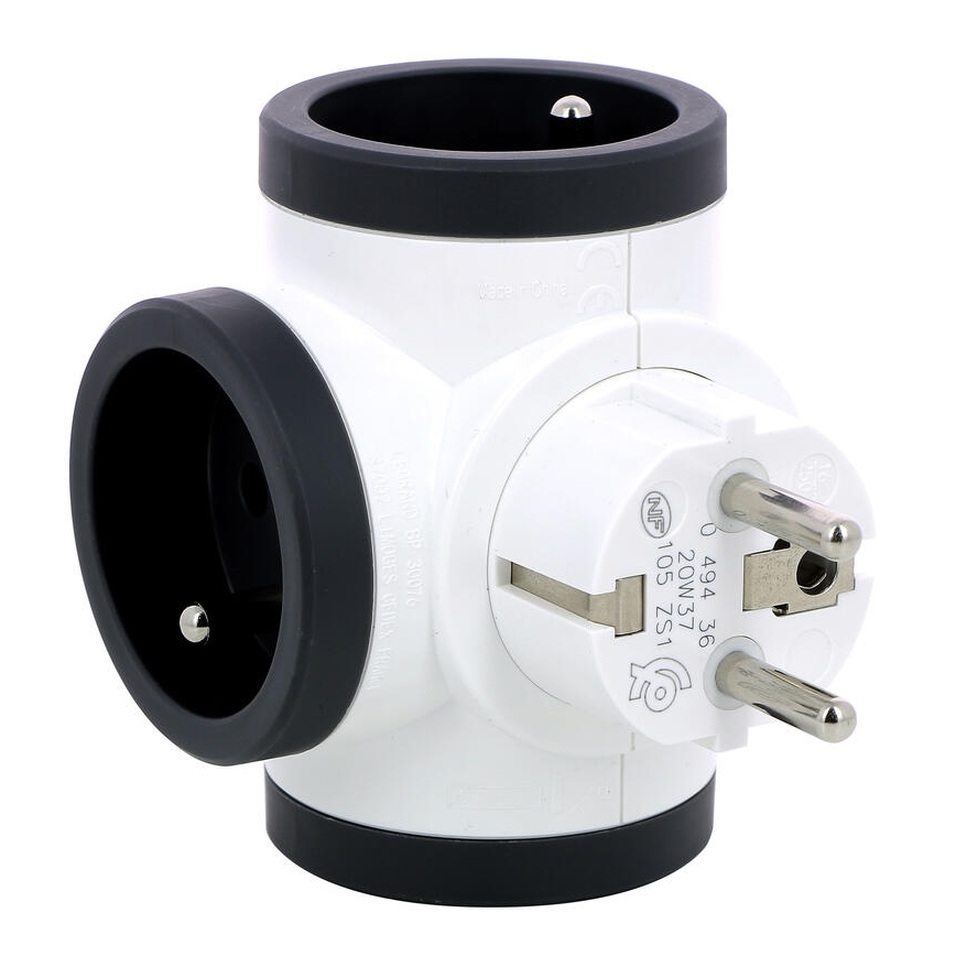 Legrand 049436 - Rotirajuća razvodna utičnica 3P Tip E bijela/crna