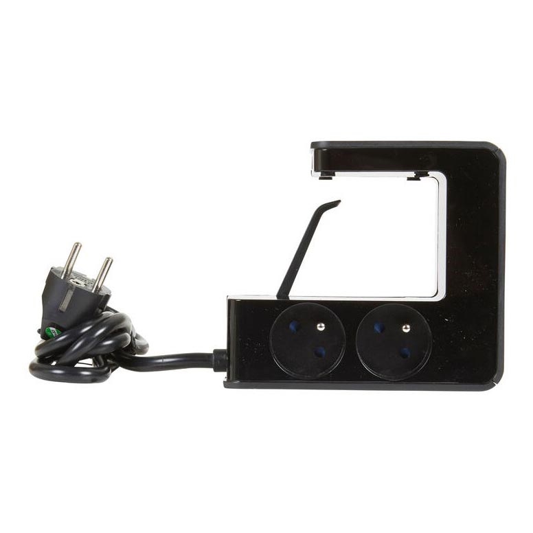 Legrand 050412 - Produžni kabel s prekidačem za stol 4U Tip E + 2x USB-A 1,5m crna