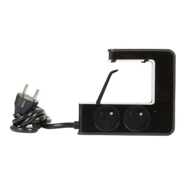 Legrand 050412 - Produžni kabel s prekidačem za stolnu ploču 4 utičnice Tip E + 2x USB-A 1,5m crna