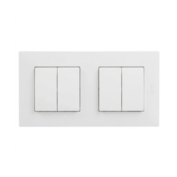 Legrand - 2x dvojni serijski prekidač br. 5 s okvirom NILOE STEP bijela