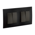 Legrand - 2x dvostruki serijski prekidač br. 5 s okvirom NILOE, crne boje