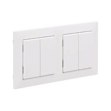 Legrand - 2x Dvostruki stepenišni prekidač br. 5 s okvirom SUNO bijeli