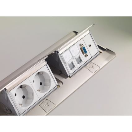 Legrand 54023 - Okvir za utičnice za ploču stola POP-UP 2x4M nehrđajući čelik
