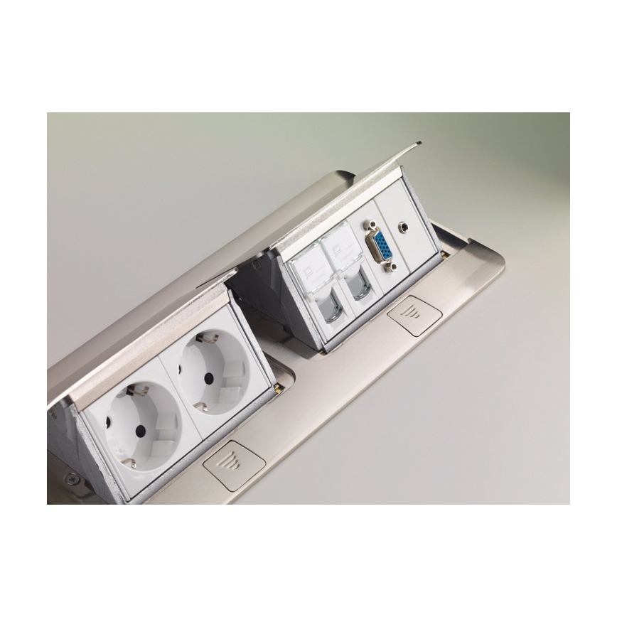 Legrand 54023 - Okvir za utičnice za ploču stola POP-UP 2x4M nehrđajući čelik