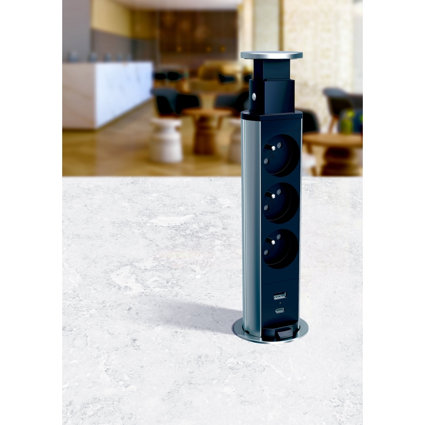 Legrand 654970 - Stup s utičnicama za stol 3x230V + USB-A + USB-C