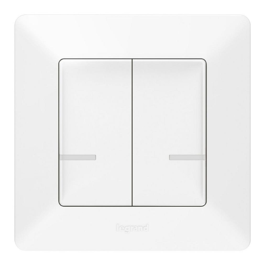 Legrand 752187- Pametni bežični prekidač s 2 tipke VALENA 1xCR2032 Wi-Fi IP40