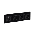 Legrand - Četverostruka vanjska kućna utičnica s okvirom NILOE STEP 250V IP44 crna