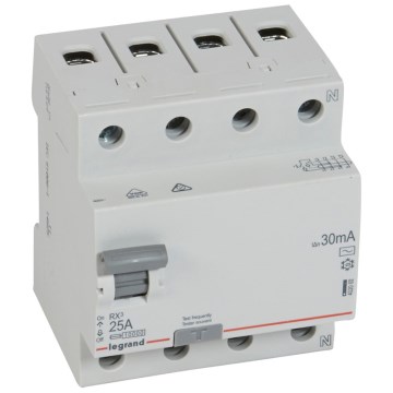 Legrand - Diferencijalni zaštitni prekidač 4-polni RX3 4P 25 A 30 mA AC
