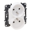 Legrand - Dvostruka kućna utičnica bez okvira 250V/16A NILOE STEP bijela