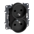 Legrand - Dvostruka kućna utičnica bez okvira 250V/16A NILOE STEP crna