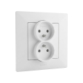 Legrand - Dvostruka kućna utičnica s okvirom NILOE STEP 250V bijela