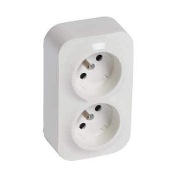 Legrand - Dvostruka zidna kućna utičnica FORIX 250V bijela