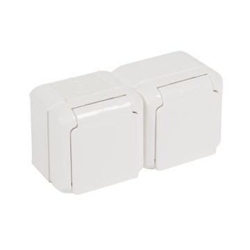 Legrand - Dvostruka zidna utičnica 250V/16A FORIX IP44 bijela