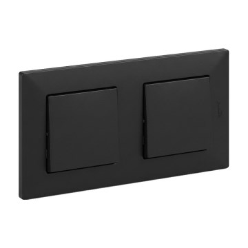 Legrand - Dvostruki jednopolni prekidač br. 1 s crnim okvirom NILOE STEP
