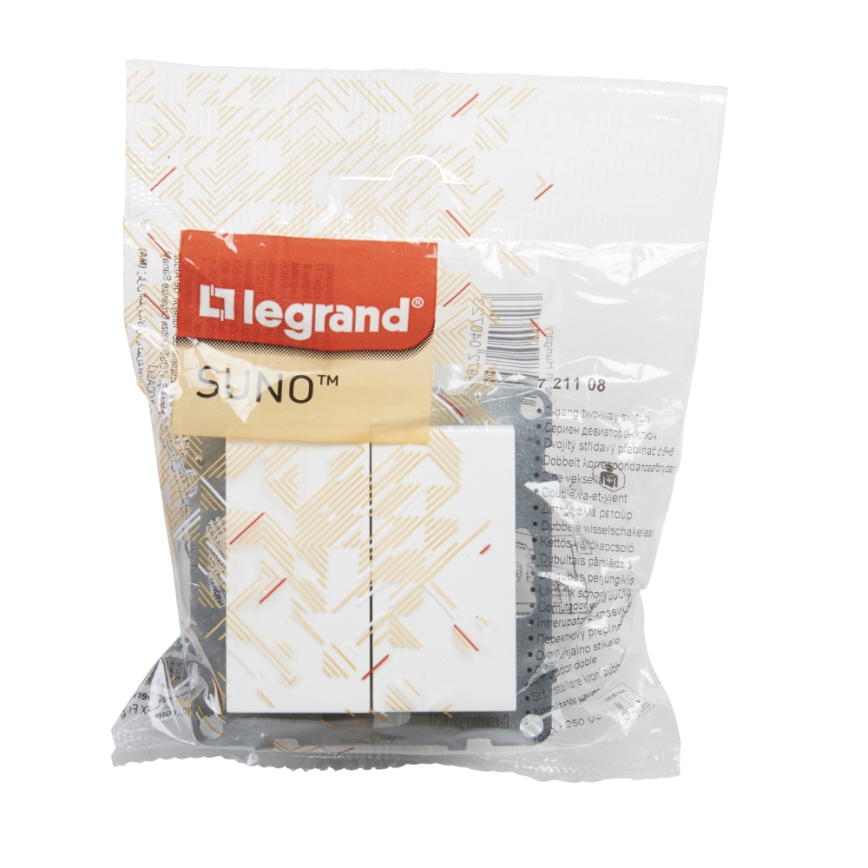 Legrand - Dvostruki stubišni prekidač bez okvira br. 6+6 SUNO bijela