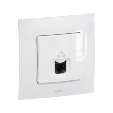 Legrand - Ethernet priključnica RJ45 s okvirom NILOE bijela