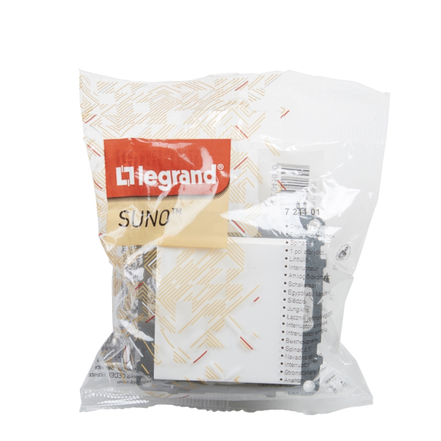 Legrand - Jednopolni prekidač bez okvira br. 1 SUNO bijela
