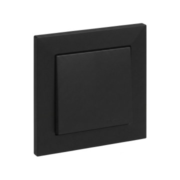 Legrand - Jednostruki prekidač br. 1/0 s crnim okvirom SUNO