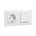 Legrand - kućna SCHUKO utičnica i jednopolni prekidač br. 1 s okvirom NILOE STEP 250V bijela