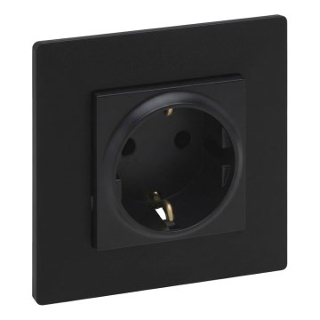 Legrand - Kućna SCHUKO utičnica s okvirom 250V/16A NILOE STEP crna