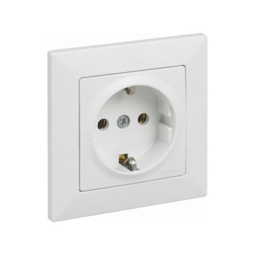 Legrand - Kućna SCHUKO utičnica s okvirom SUNO 250V bijela