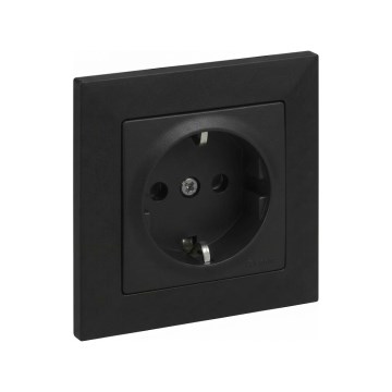 Legrand - Kućna SCHUKO utičnica s okvirom SUNO 250V crna