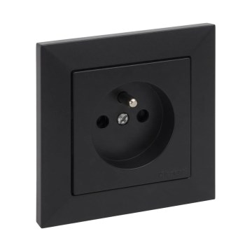 Legrand - Kućna utičnica s okvirom SUNO 250V crna