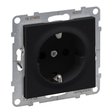 Legrand - Kućna utičnica SCHUKO 250V/16A SUNO crna