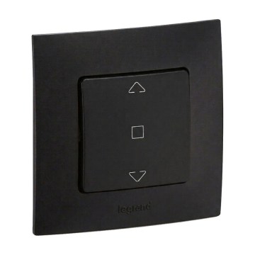 Legrand - Upravljač za žaluzine s okvirom NILOE, crni
