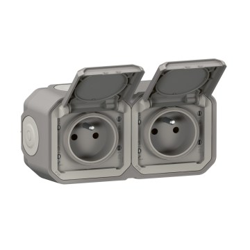 Legrand - Vanjska dvostruka utičnica PLEXO 250V IP55 siva