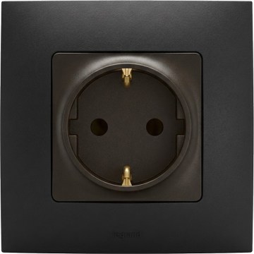 Legrand - Zidna utičnica s okvirom SCHUKO 250V/16A NILOE crna