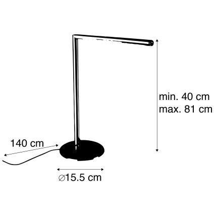 Leuchten Direkt 11011-55 - LED Prigušiva stolna lampa DAWDA LED/4,8W/230V