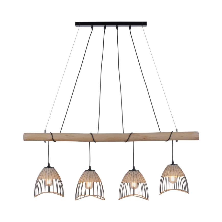 Leuchten Direkt 11156-79 - Luster na sajli REED 4xE27/60W/230V eukaliptus