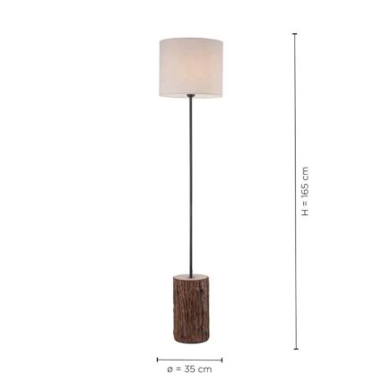 Leuchten Direkt 11234-79 - Podna lampa BARK 1xE27/40W/230V drvo