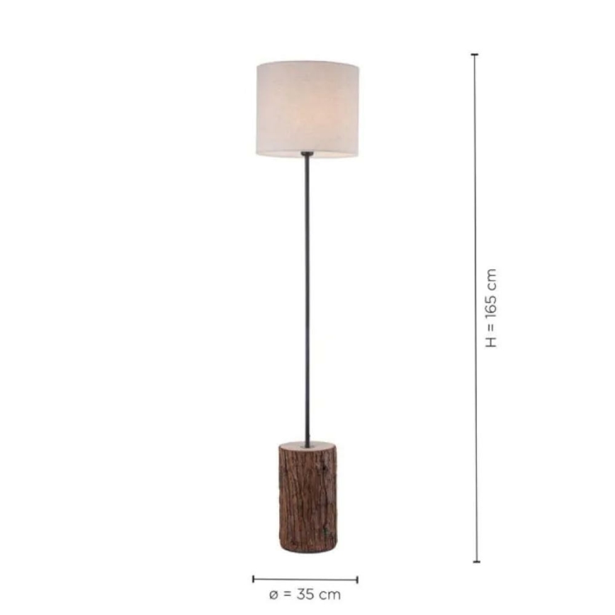 Leuchten Direkt 11234-79 - Stajaća lampa BARK 1xE27/40W/230V drvo