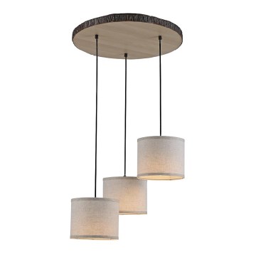 Leuchten Direkt 11236-79 - Luster na užetu BARK 3xE27/40W/230V drvo