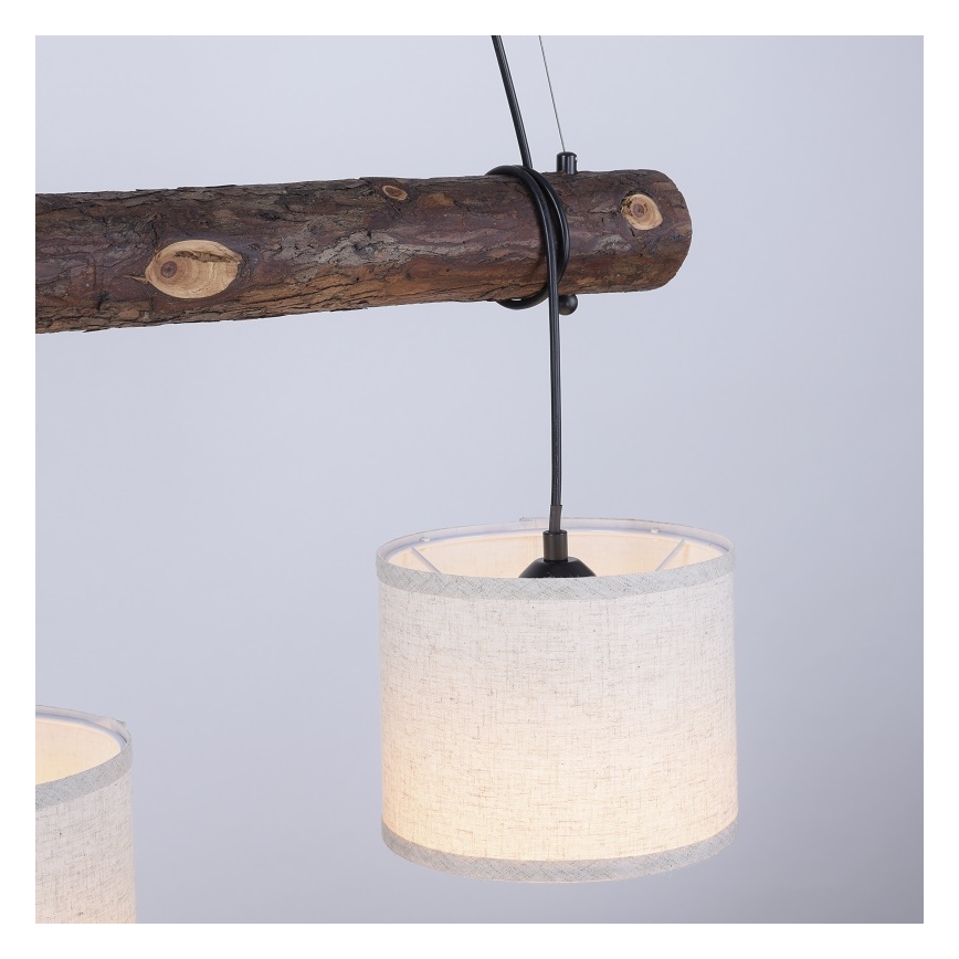 Leuchten Direkt 11238-79 - Luster na užetu BARK 3xE27/40W/230V drvo