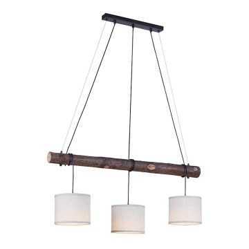 Leuchten Direkt 11238-79 - Luster na užetu BARK 3xE27/40W/230V drvo
